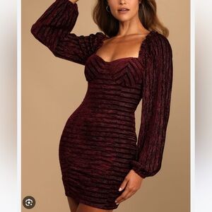 NWT Lulus Celebrate with me velvet bustier mini dress